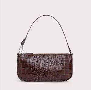 By Far RACHEL NUTELLA CROCO EMBOSSED Genuine LEATHER Bag NWT